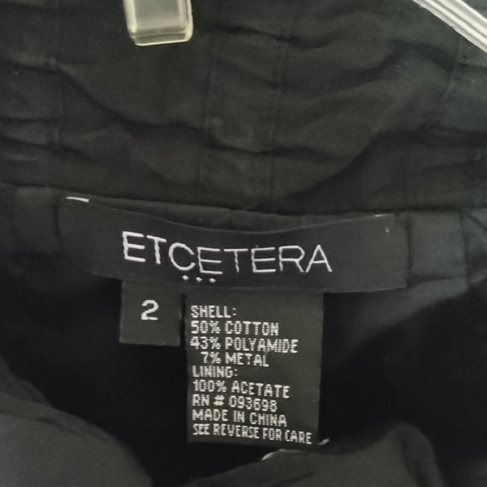 Etcetera Black Pea Coat with Standing Collar - Picture 8 of 15